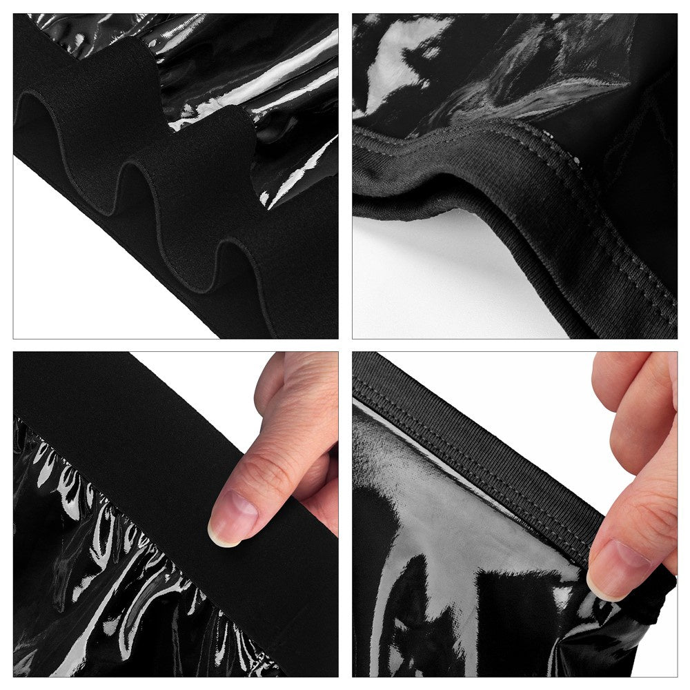 STRAP-ON SHORT BOXER VOOR MAN EN VROUW LAK ZWART