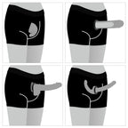 STRAP-ON SHORT BOXER VOOR MAN EN VROUW LAK ZWART