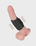 LoveToy Wave Knights Ring  Vibrerende Penis Sleeve (Ø 3,7 cm) Zwart