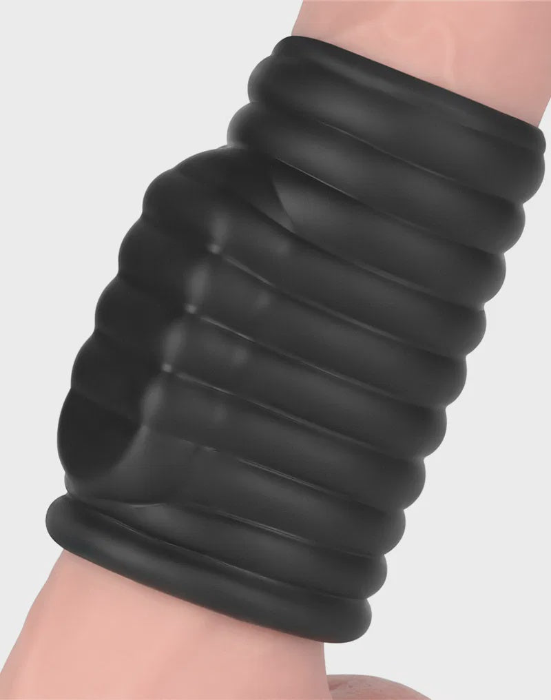 LoveToy Wave Knights Ring  Vibrerende Penis Sleeve (Ø 3,7 cm) Zwart
