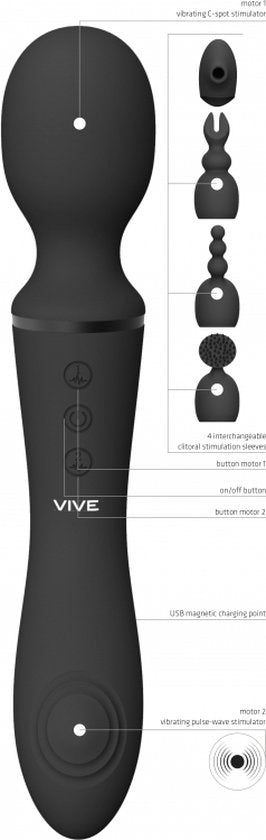 VIVE by Shots Nami Pulse Wave Vibrating Wand Black
