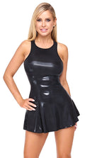 Cotelli Party Dress Black Wetlook