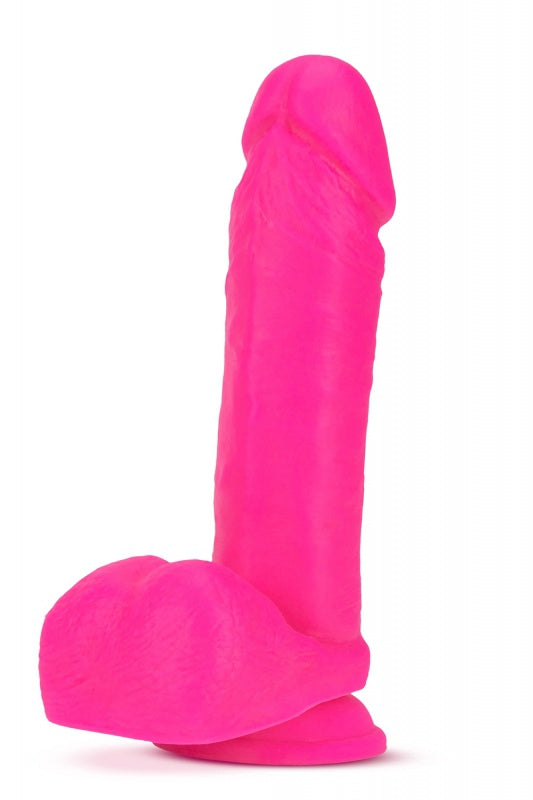 NEO ELITE 8 INCH SILICONEN PIK MET BALLEN NEON ROZE