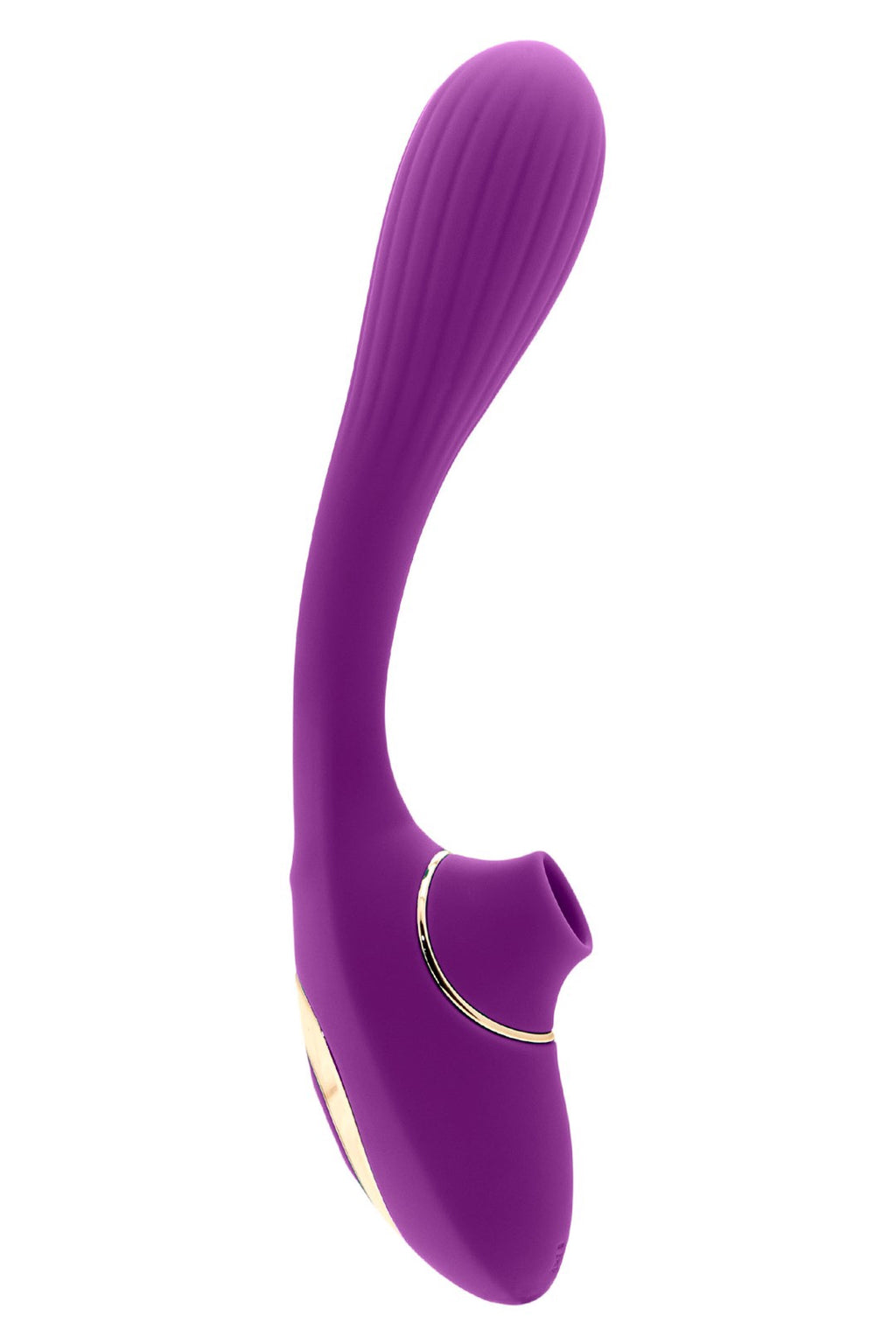 PAARSE VIBRATOR MET DUBBELE ZUIGKRACHT LUCHTDRUK