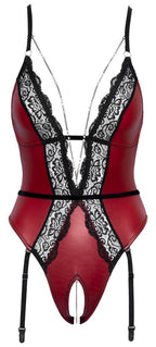Fina Kanten Ouvert Body Rood