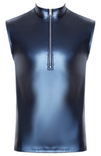 Nek Metallic Wetlook Mannen Shirt Mat