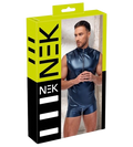 Nek Metallic Wetlook Mannen Shirt Mat