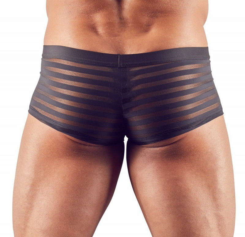 Zwarte semi-transparante herenshort