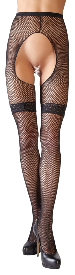 Cottelli Collection – Visnet Legging met Kanten Jarretels
