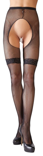 Cottelli Collection – Visnet Legging met Kanten Jarretels