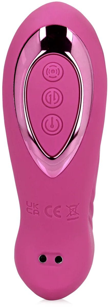 Thrusting and Tapping Vibrator Powerful Pink
