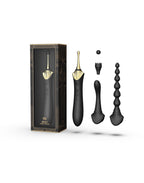 ZALO - BESS 2 - VERWARMENDE CLITORIS MASSAGER MET 4 OPZETSTUKKEN - ZWART