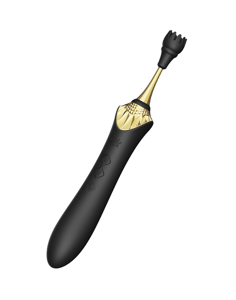 ZALO - BESS 2 - VERWARMENDE CLITORIS MASSAGER MET 4 OPZETSTUKKEN - ZWART