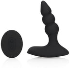 Beaded Vibrerende Anale Plug met Afstandsbediening Zoethout Zwart