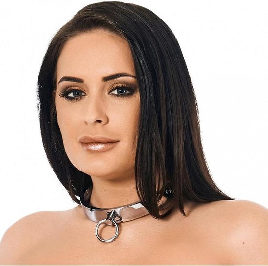 Bondage Play Slaven collar RVS met inbus schroef