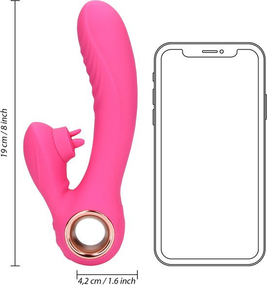 Tongue Flickering en Heating Rabbit Vibrator Exuberant Pink