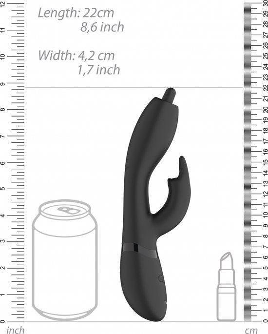 Nilo Precisie Ronddraaiende G-spot Konijn Zwart