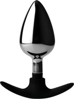 XR Brands Dark Invader Metal & Silicone Anale Plug, Klein, Zilver