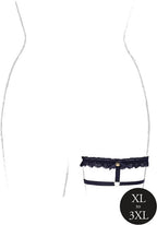 Le Désir Celeste  Elastische Kanten Kousenband met Schuifregelaars en Gouden Details  Plus Size black OSX
