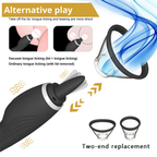 Erospace Sweet Play A6  2-in-1 vibrator met likkende tong