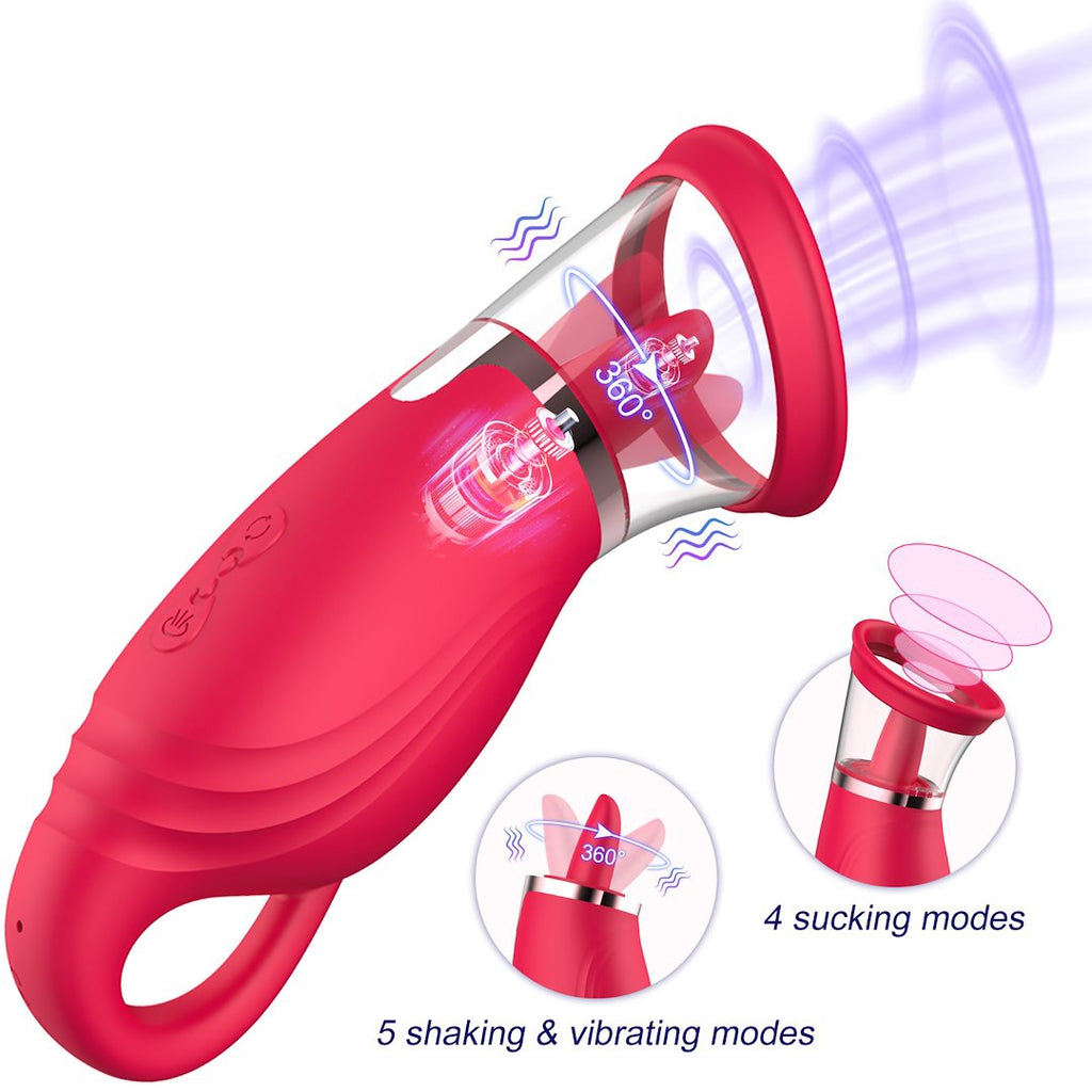 Erospace Sweet play 360° zuig vibrator met tong