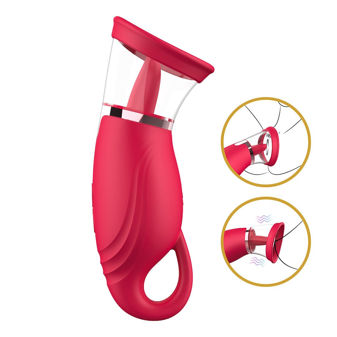 Erospace Sweet play 360° zuig vibrator met tong