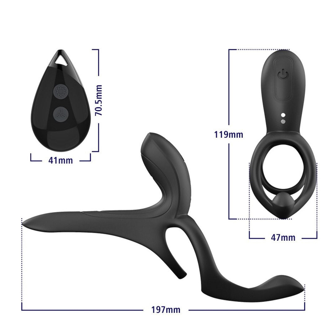 Erospace Mens Play B11 vibrerende penisring, vibrerende ring voor stellen