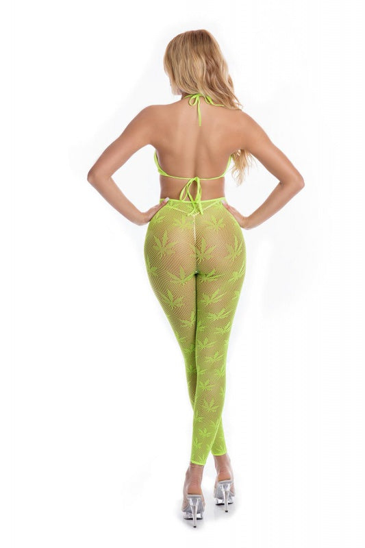 Pink Lipstick All About Leaf Bra Set Green