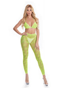 Pink Lipstick All About Leaf Bra Set Green