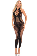 OP RAILS VOETLOZE BODYSTOCKING ZWART