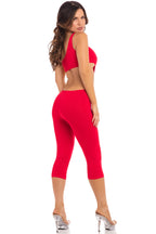 ONE SHOULDER CROPPED CATSUIT RED