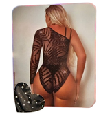 Vivi Dessous Black Sparkle Body One Shoulder