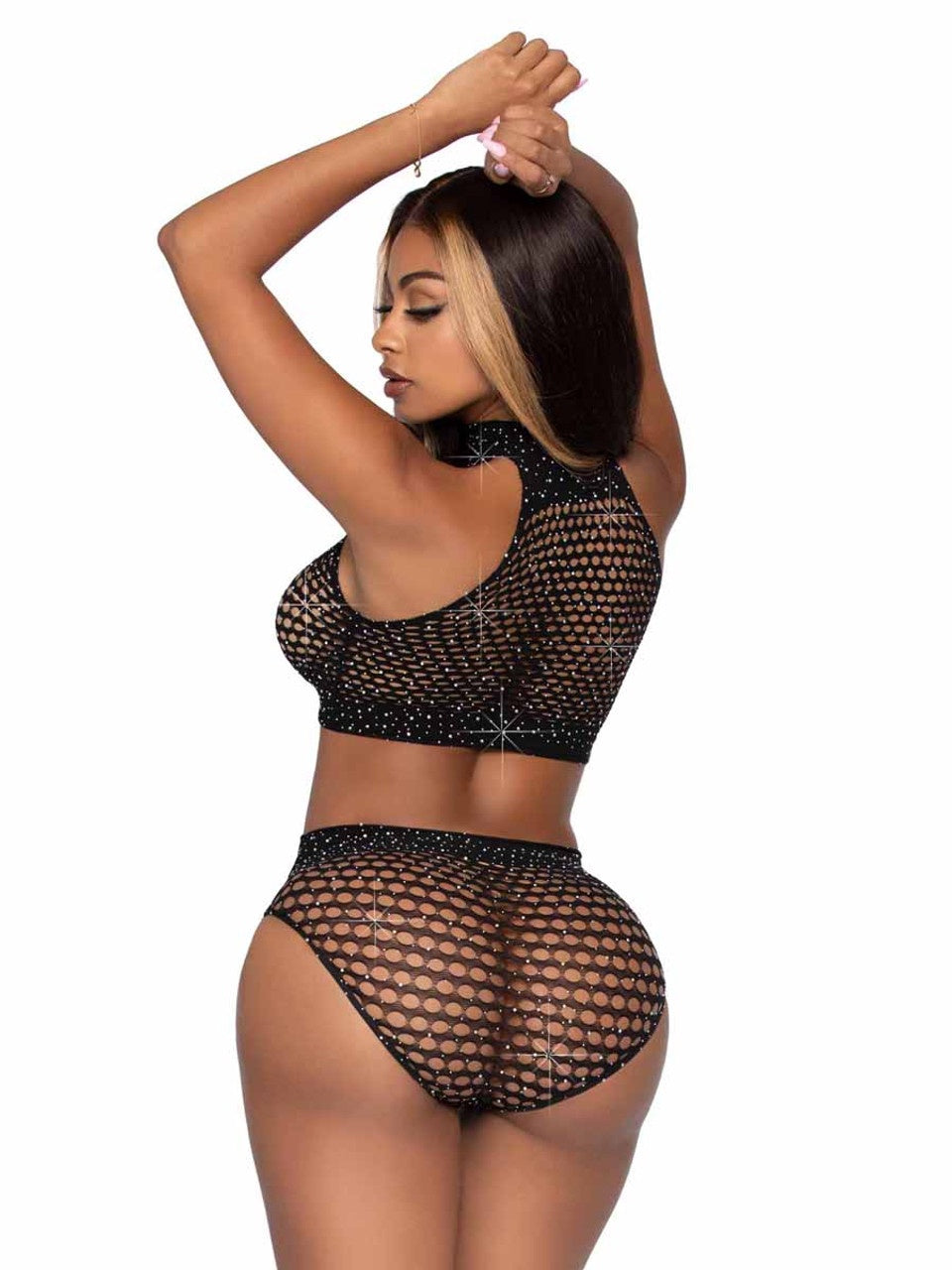 Rhinestone Crop Top  en amp Bottom