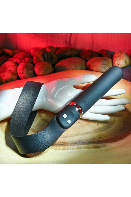 Adam & Eve Spank Me Vibe Rechargeable Silicone Vibrator With Slap Strap End