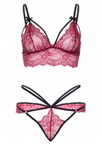 Strappy bralette en g-string Rood