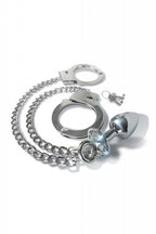 NIXIE METALEN BUTTPLUG  en ampHANDBOEIEN SET, ZILVER