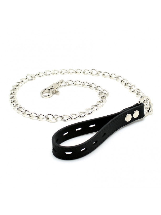 Rimba - Brede silicone halsband met hondenketting