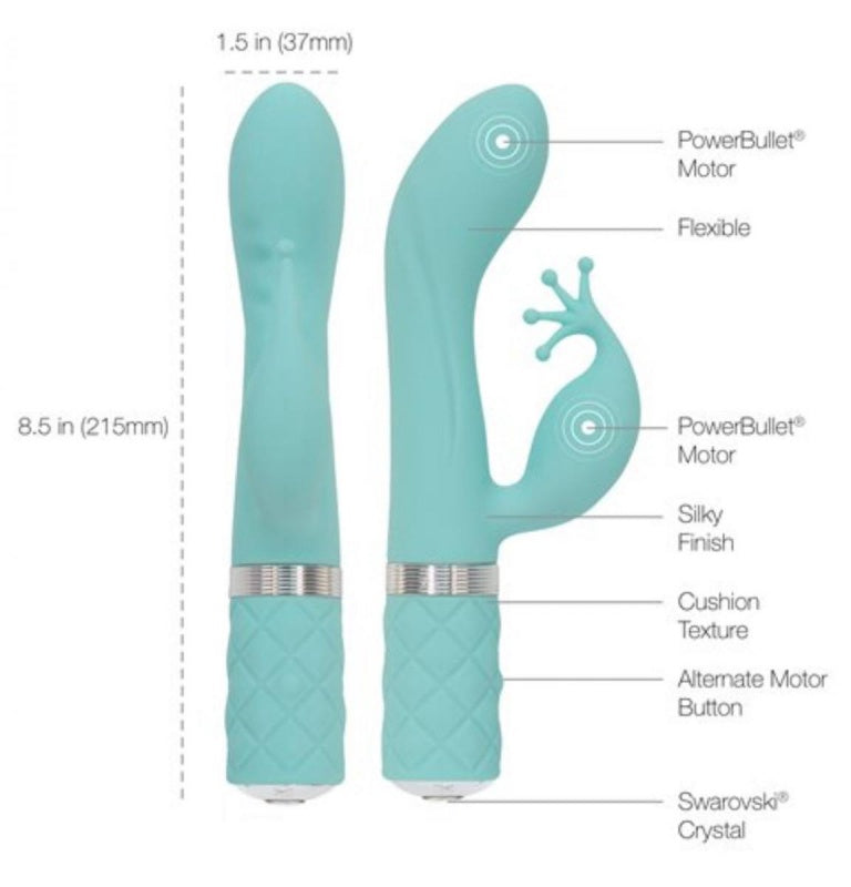 Pillow Talk - Kinky Rabbit  en amp G-Spot Vibrator - Teal