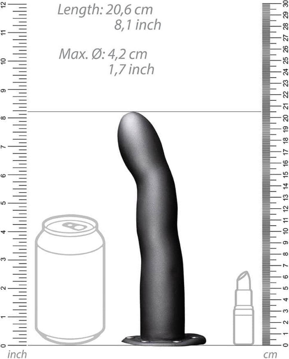 Gebogen Holle Strap-On  8" / 20 cm Gunmetal