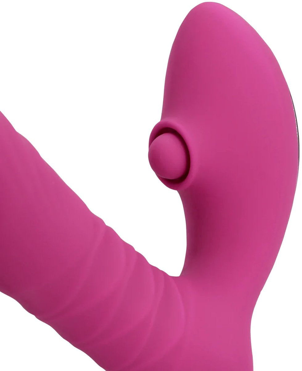Thrusting and Tapping Vibrator Powerful Pink