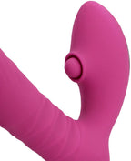 Thrusting and Tapping Vibrator Powerful Pink