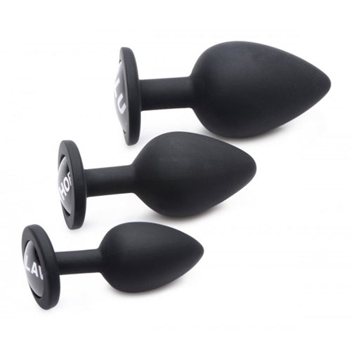 Dirty Words Silcone Anal Plug Set Black