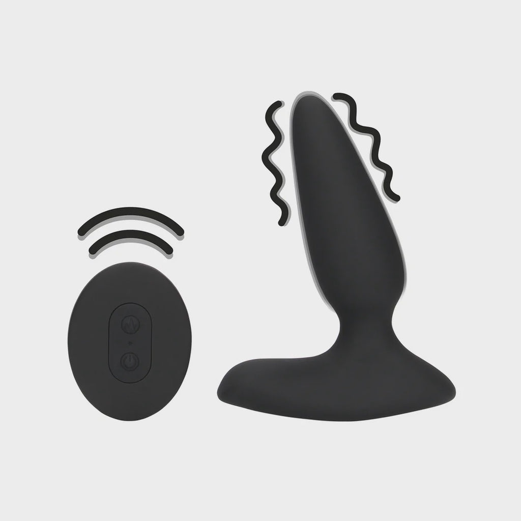 Glad Vibrerende Anale Plug met Afstandsbediening  Drop Black