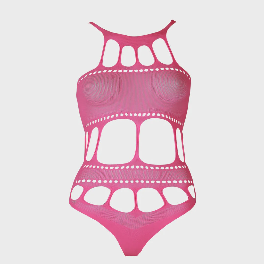 Ouch! Body Met Griekse Neklijn  Pink Glow In The Dark