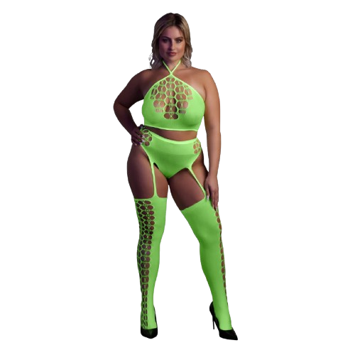 Ouch! 2-Delige Set Met Croptop Neon