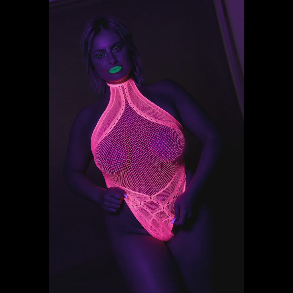 Body with Halter Neck - One Size - Neon Pink