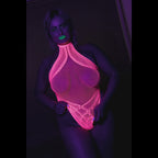Body with Halter Neck - One Size - Neon Pink