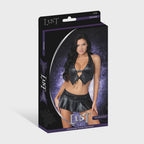 Seraphina - Halter Vest with Skirt and G-String - S/M - Black