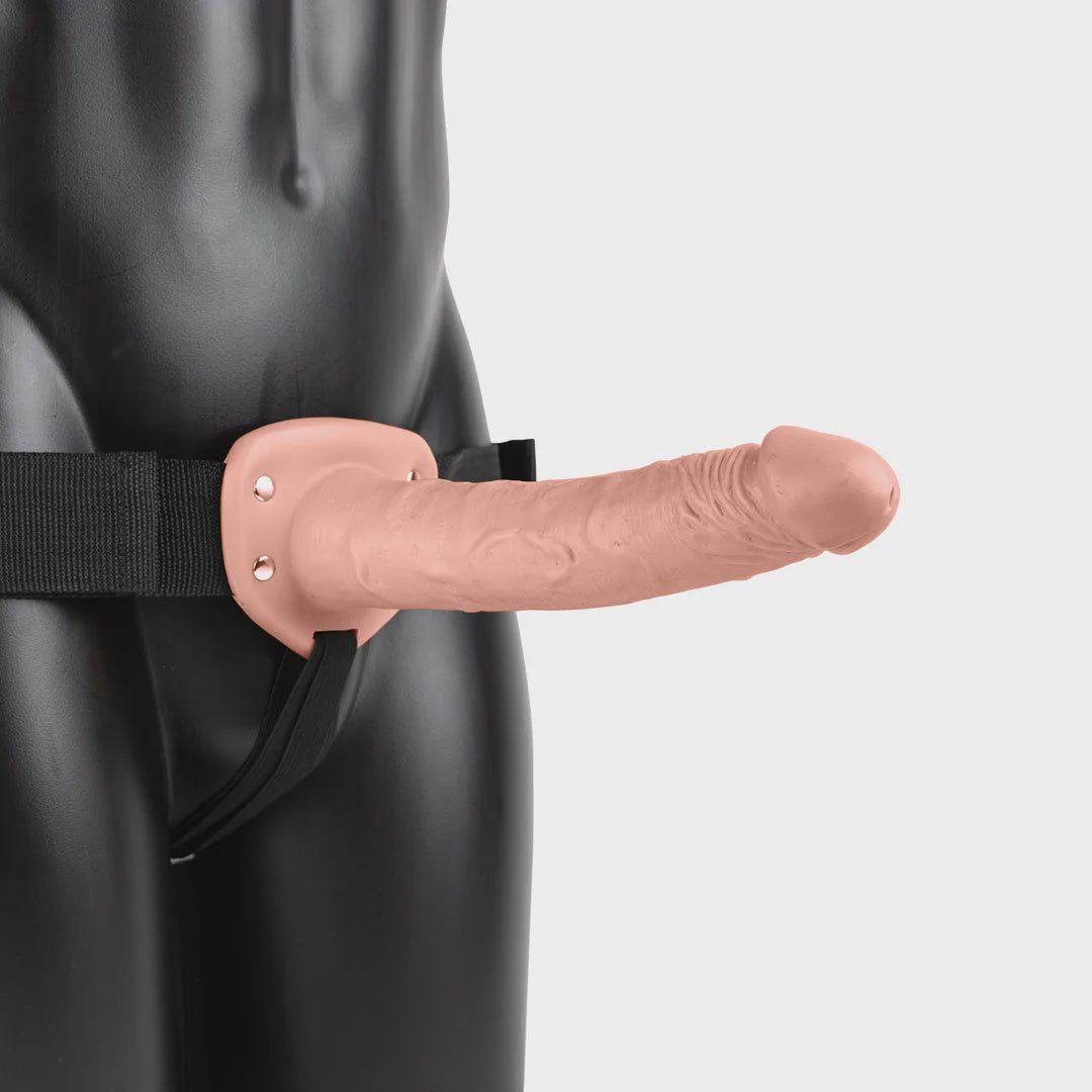 Vibrerende Holle Strap-On zonder Balletjes 10" / 24,5 cm