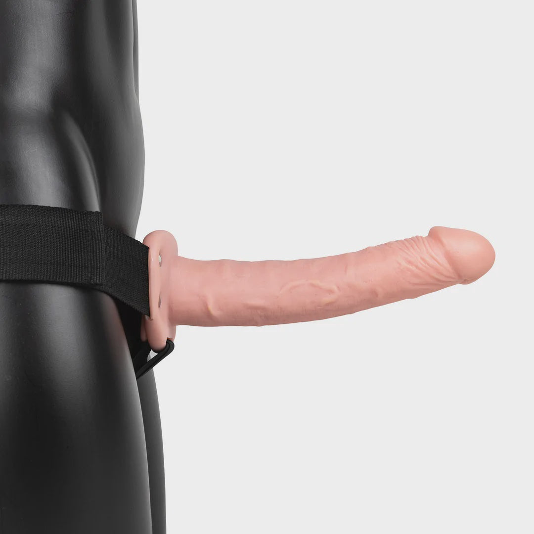Vibrerende Holle Strap-On zonder Balletjes 10" / 24,5 cm